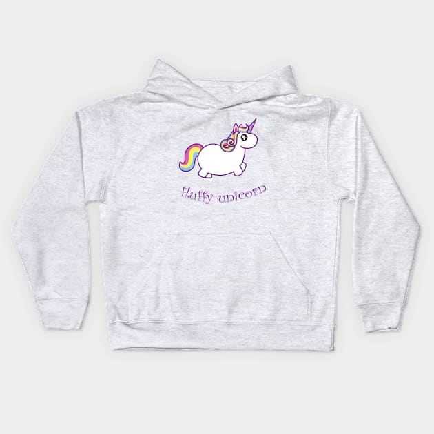 Fluffy unicorn Kids Hoodie by Rikux